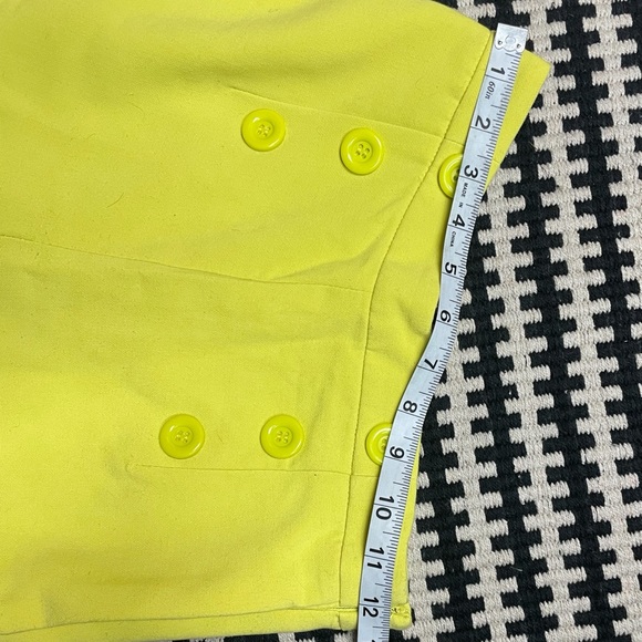 Forever 21 neon yellow high-waisted sailor shorts. - Picture 4 of 6